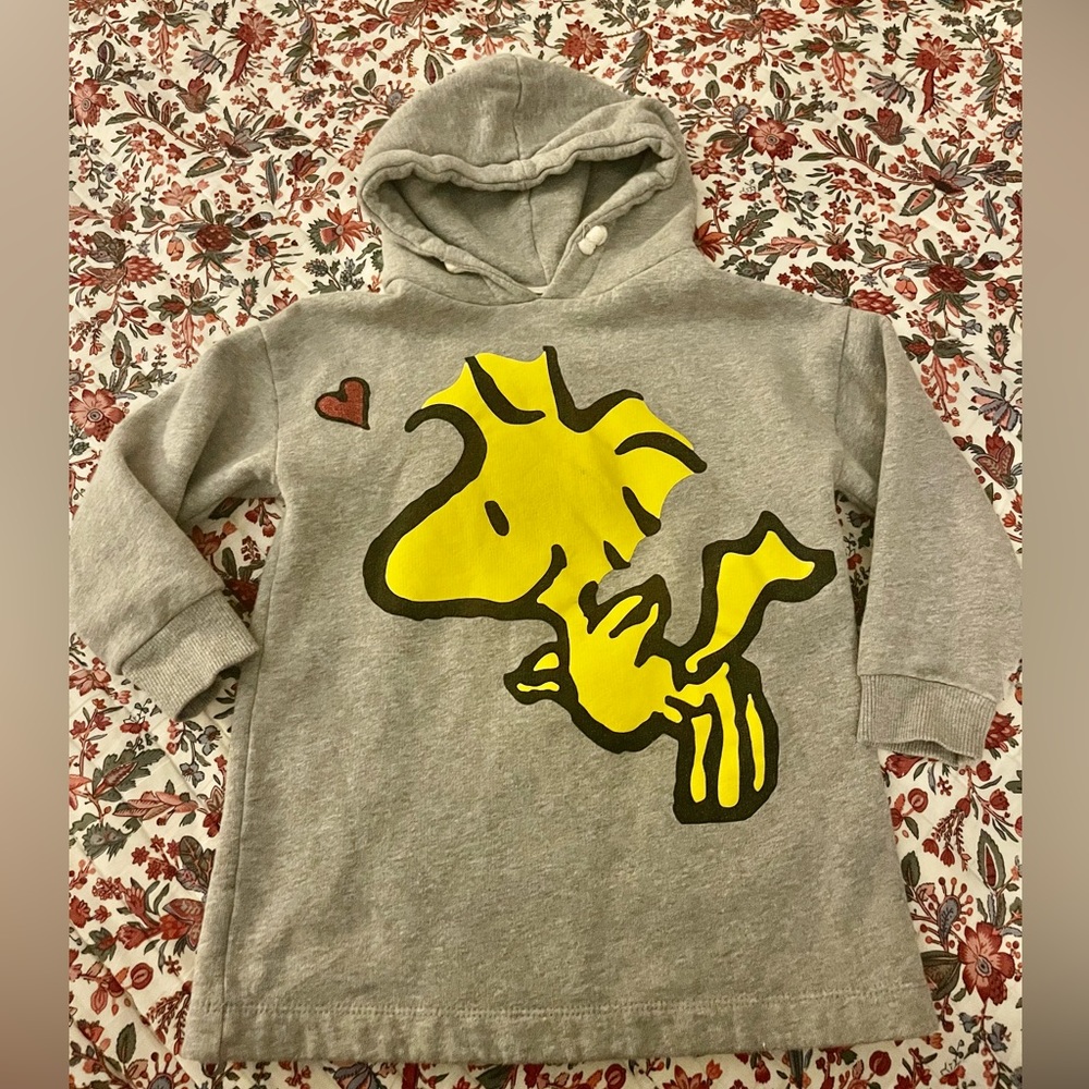 Zara Kids Peanuts Hooded Sweatshirts Tunic Size 5